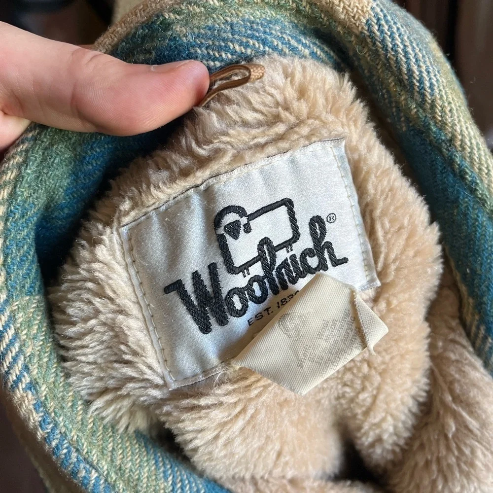 VTG 70’s Woolrich Plaid Sherpa Mens Coat